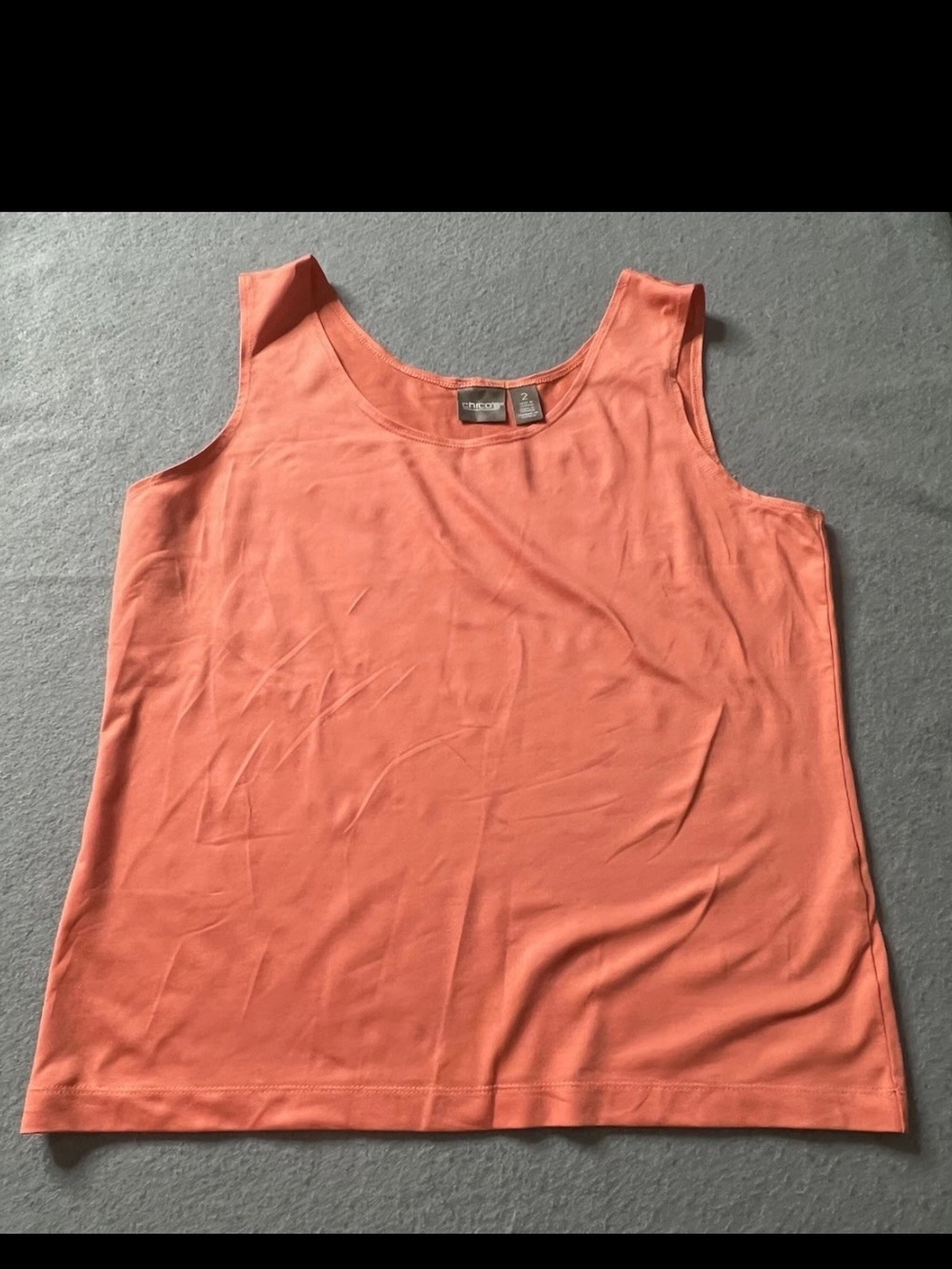 Chicos Camisole Tank Top Womens 2 (L /12) Silky Bright Peachy Pink Layer Stretch